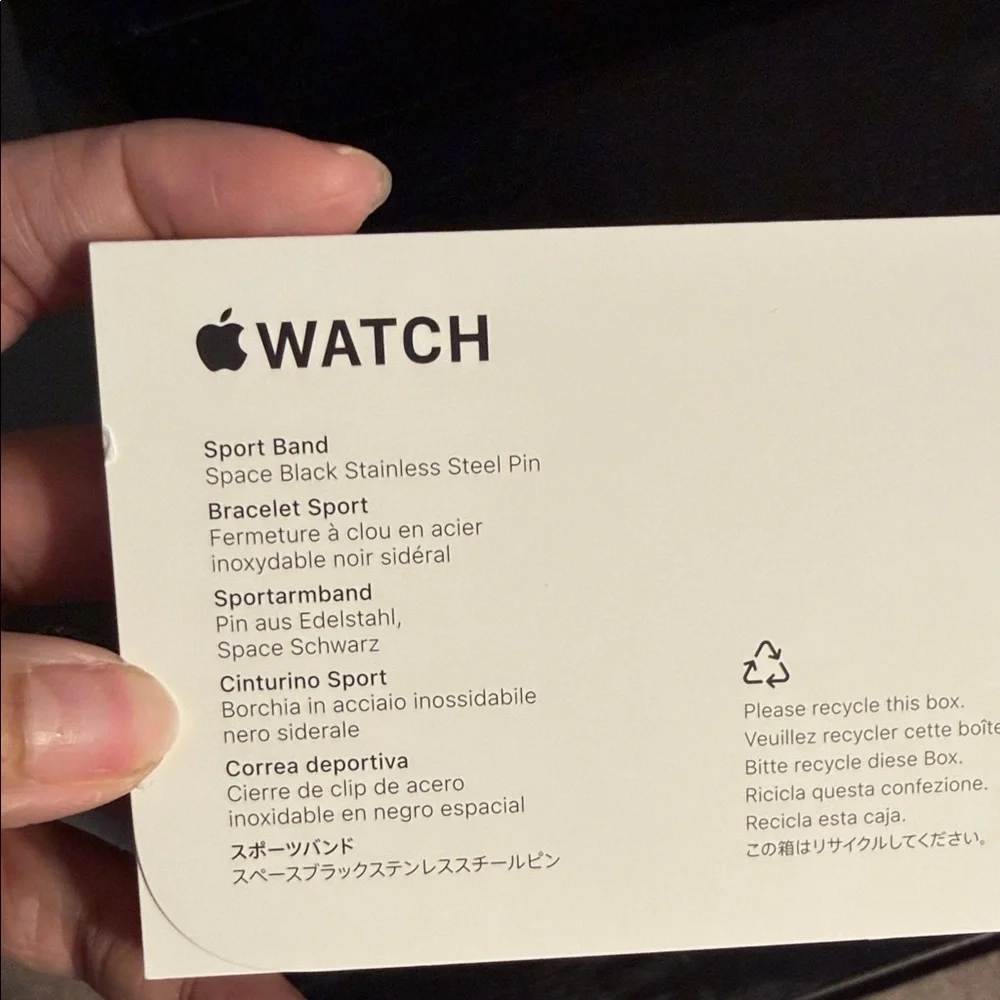 Apple Black Sport Band for Apple Watch - Silicone Wristband
